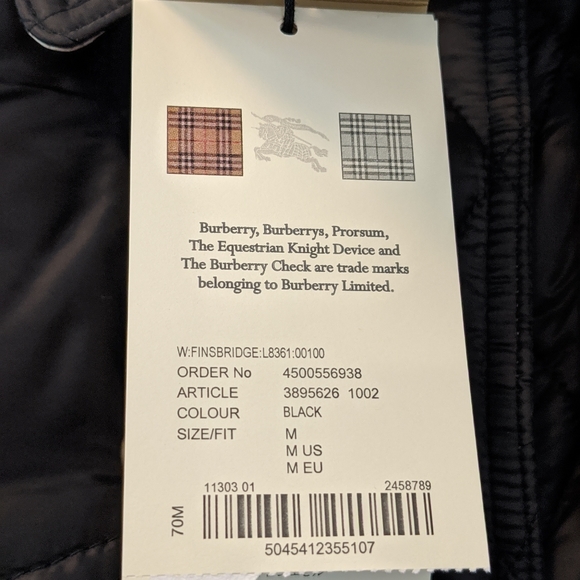 Burberry Finsbridge Long Quilted Black Jacket NWT - Picture 9 of 16